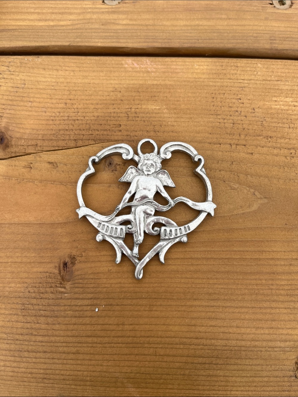 Vintage 1994 Seagull Cupid heart cherub charm or ornament